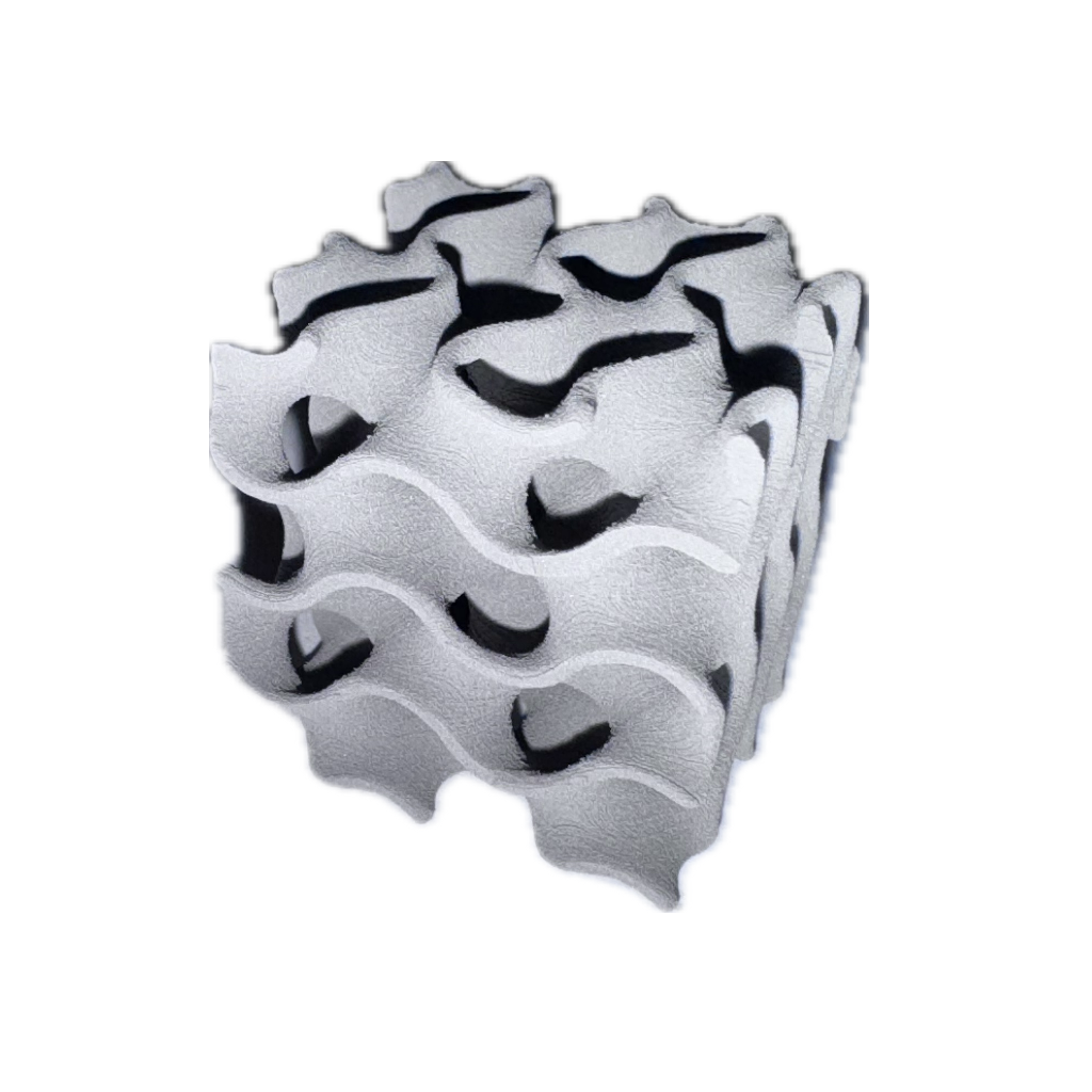 Gyroid structure 3D printed in 316L stainless steel using Addimetal’s Binder Jetting technology